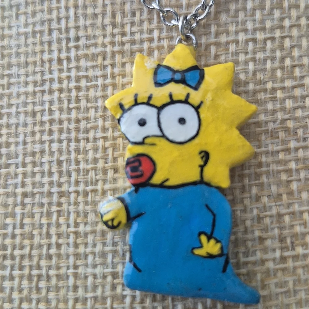 Maggie The Sympsons Cartoon Character Pendant Necklace - Picture 2 of 5